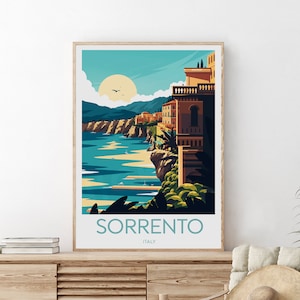 Impression de voyage à Sorrente - Italie, impression Sorrente, affiche Sorrente, impression Italie, affiche Italie, cadeau d'anniversaire, texte personnalisé, cadeau personnalisé