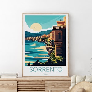 Sorrento travel print - Italy, Sorrento print, Sorrento poster, Italy print, Italy poster, Birthday gift, Custom Text, Personalised Gift