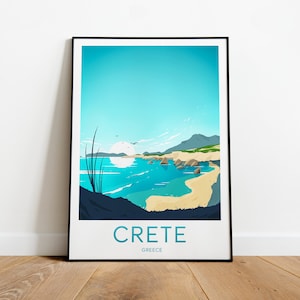 Crete travel print - Greece, Crete poster, Crete print, Wall art, wedding gift, birthday present, Custom Text, Personalised Gift