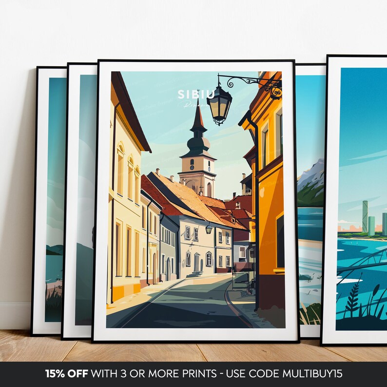 Sibiu Traditional Travel Print Romania, Sibiu Print, Sibiu Poster