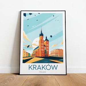 Kraków travel print - Poland, Kraków print, Krakow poster, Poland print, Wedding gift, Birthday present, Custom Text, Personalised Gift