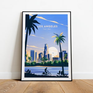 Los Angeles traditional travel print - California, Los Angeles poster, LA poster, Wedding gift, Birthday present