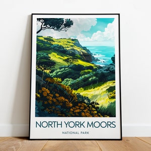 North York Moors travel print - National Park, North York Moors poster, North York Moors print,  Yorkshire, Wedding gift, Birthday present