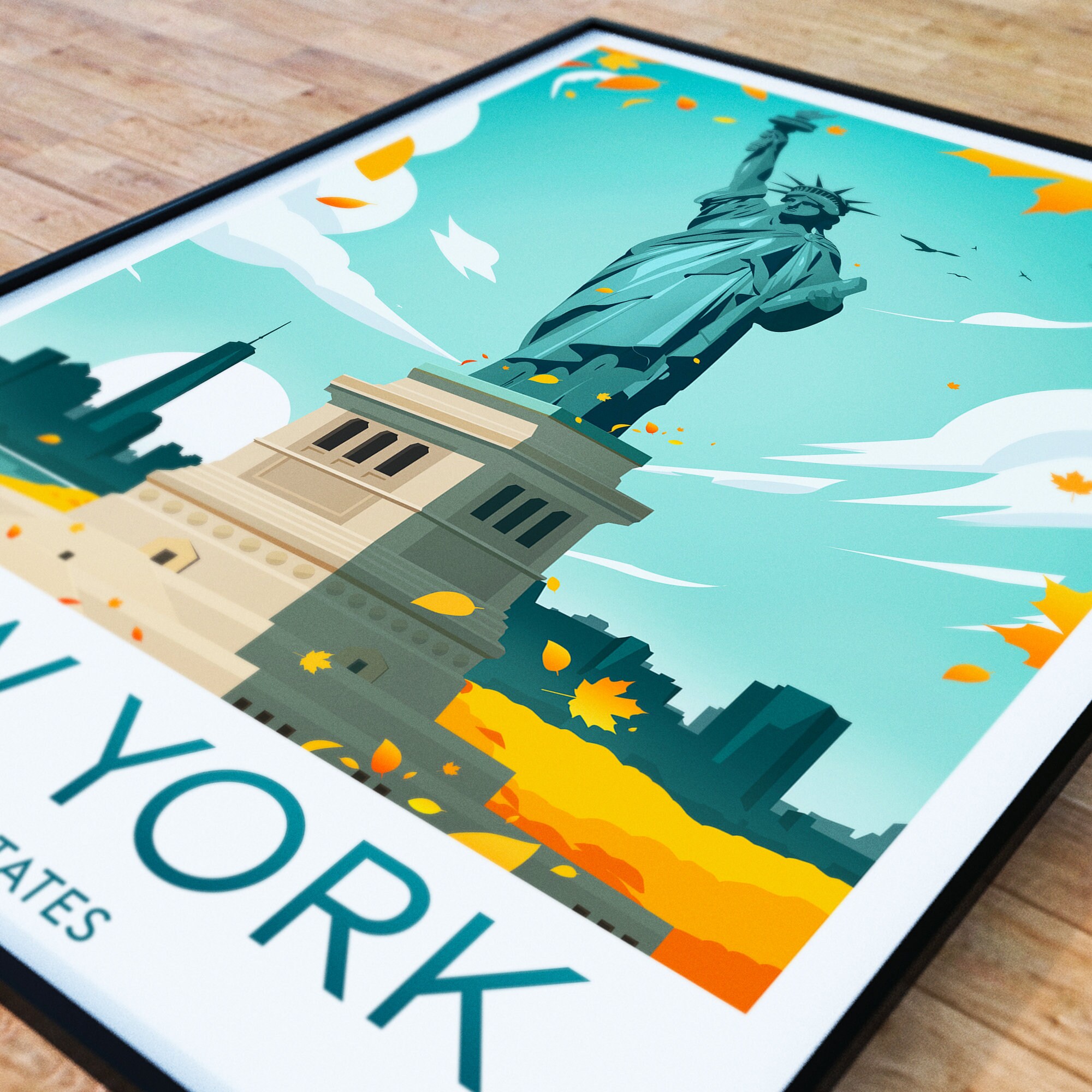 Discover New York City travel print - United States, Statue of Liberty, New York poster, Wedding gifts