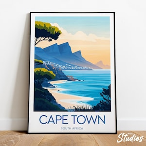 Cape Town travel print - South Africa, Cape town print, Cape Town poster, Cape Town Illustration, South Africa, Wedding gift, Birthday