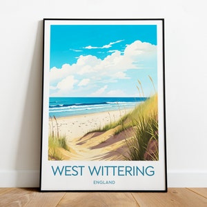 West Wittering Reise - England, West Wittering Strand, Chichester Plakat, Hochzeitsgeschenk, Geburtstagsgeschenk, persönlicher Text