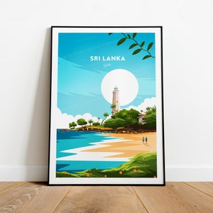 Sri Lanka traditional travel print - Galle, Sri Lanka poster, Galle print, Birthday present, Wedding Gift, Custom Text, Personalised Gift