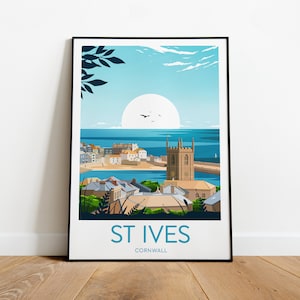 St Ives Reisedruck - Cornwall, benutzerdefinierter Text, personalisiertes Geschenk