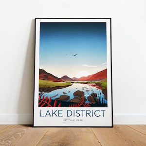 Lake District travel print - National Park, Custom Text, Personalised Gift