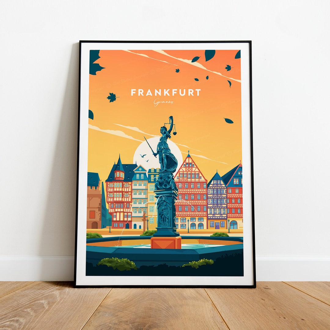 Frankfurt Traditional Travel Print Germany Frankfurt Etsy UK