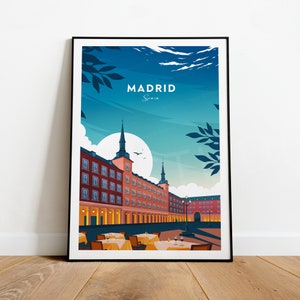 Madrid travel print - Spain, Madrid poster, Madrid artwork, Birthday gift, Wedding present, Custom Text, Personalised Gift