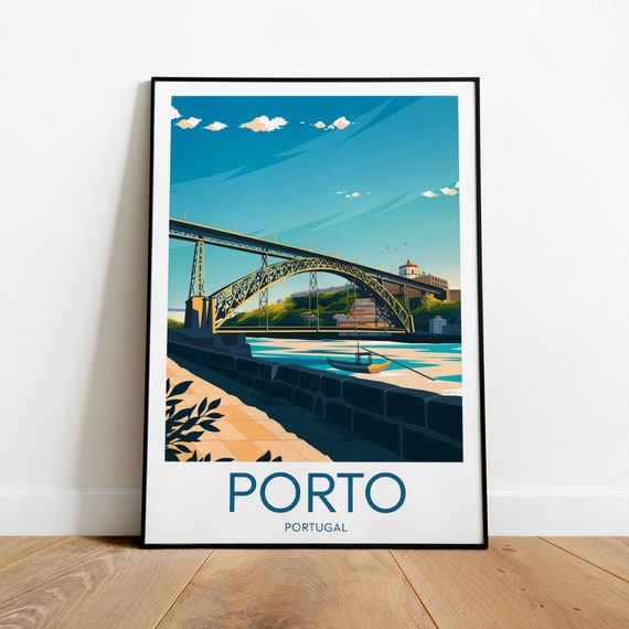 Impression de voyage à Porto Portugal, affiche de Porto, art mural