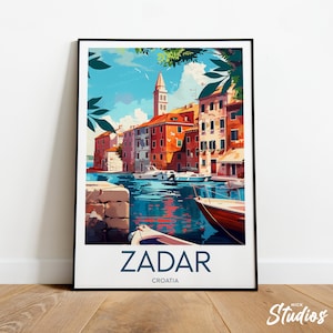 Zadar travel print - Croatia, Zadar poster, Zadar artwork, Zadar Croatia travel print, Custom Text, Personalised Gift