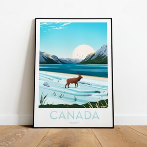 Canada travel print - Banff, Custom Text, Personalised Gift