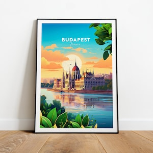 Budapest traditional travel print - Hungary, Wall art, Wedding gift