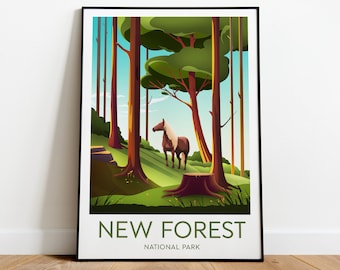 New Forest reisprint - Nationaal Park, aangepaste tekst, gepersonaliseerd cadeau