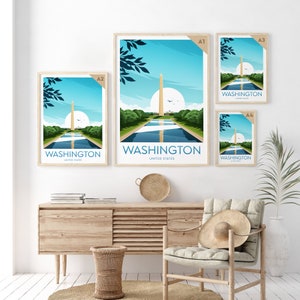 Washington travel print United States, Custom Text, Personalised Gift image 4