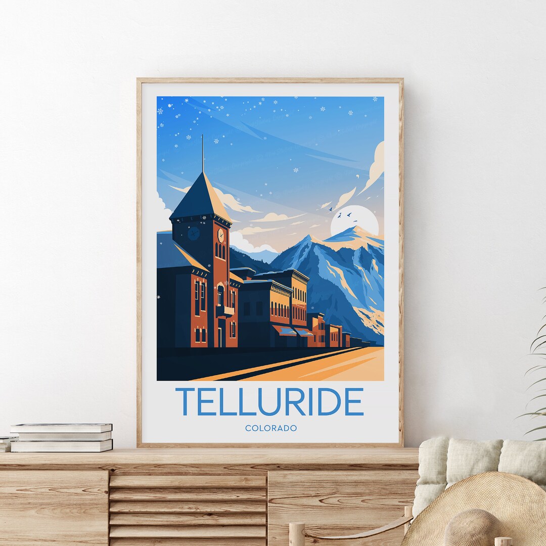 Telluride Ski Print Colorado, Telluride Poster, Wedding Gift, Birthday ...