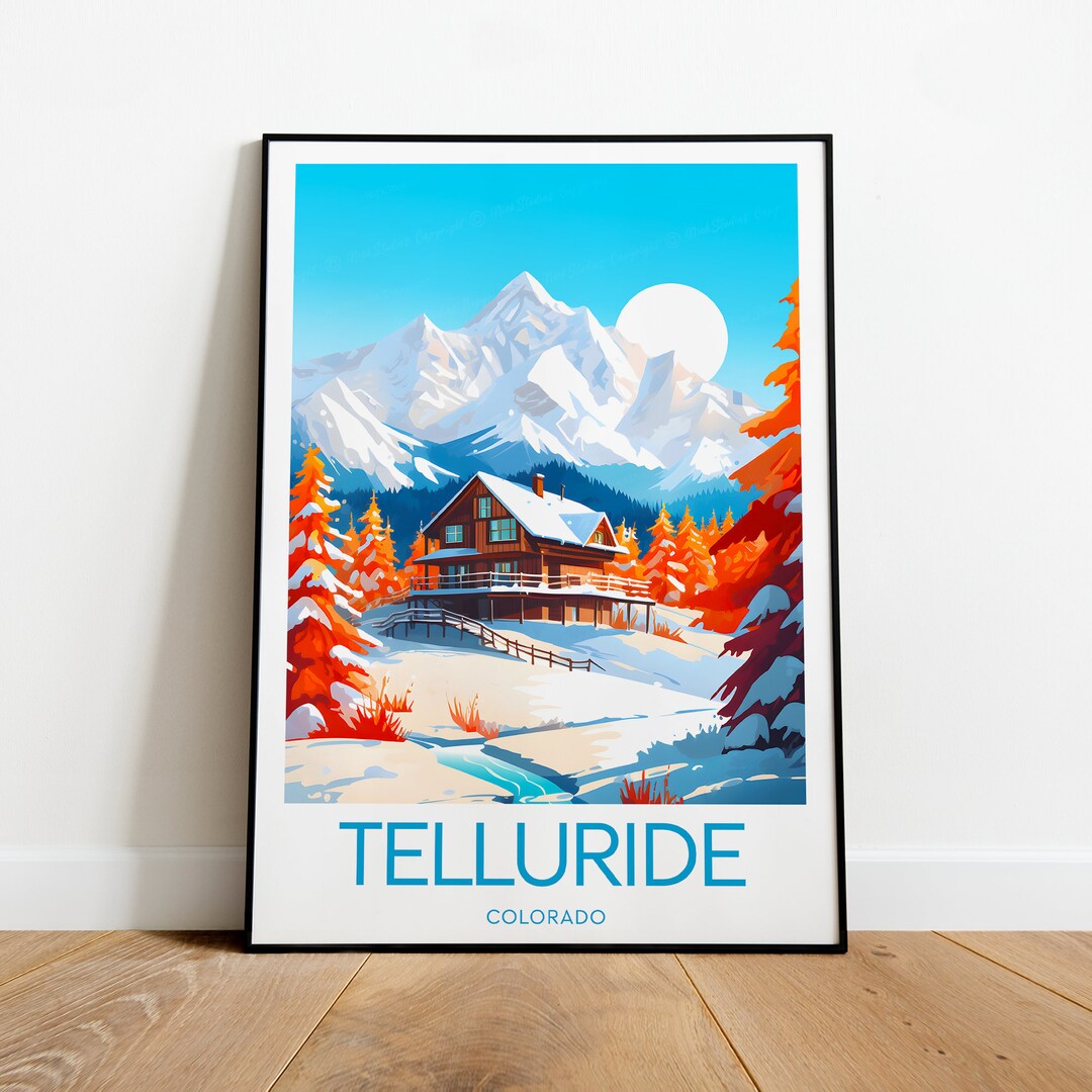 Telluride Ski Print - Colorado, Telluride Poster, Wedding Gift ...