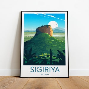 Sigiriya travel print - Sri Lanka, Sri Lanka poster, Sigiriya poster, Birthday present, Wedding Gift, Custom Text, Personalised Gift