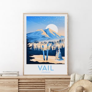 Vail ski print - Colorado, Vail poster, Wedding gift, Birthday present, Custom Text, Personalised Gift