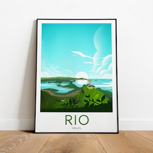 Rio travel print - Brazil, Rio print, Rio poster, Brazil poster, Birthday present, travel gift, Custom Text, Personalised Gift