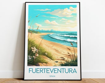 Fuerteventura travel print - Spain, Fuerteventura poster, Travel prints, Birthday gift, Wedding present, Custom Text, Personalised Gift