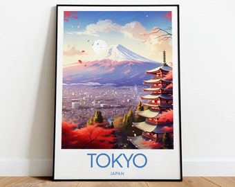 Tokyo travel print - Japan, Tokyo poster, Tokyo print, Wedding gift, Birthday present, Custom Text, Personalised Gift