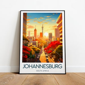Johannesburg travel print - South Africa Safari, South Africa Poster, Johannesburg poster, Wedding gift, Birthday, Custom Text