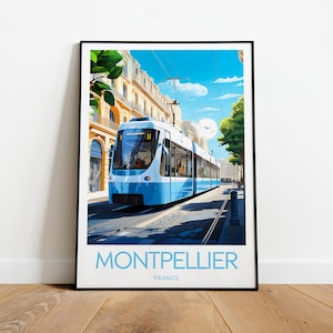 Impression de voyage Montpellier - France, art de Montpellier, impression de Montpellier, cadeau de mariage, texte personnalisé, cadeau personnalisé
