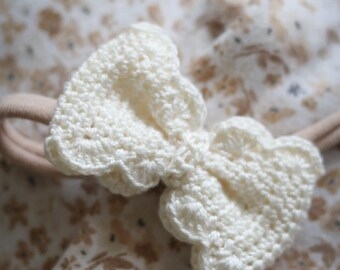 Newborn Headbands, Crochet Baby Headband Set - Off White, Soft Pink and Beige, Newborn Gift, Baby Shower Gift