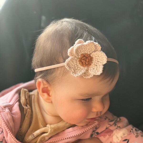 Baby Headbands Crochet Flower Headband Boho Crochet Baby Headband Baby Girl Hair Accessory Newborn Headband Toddler Girl Hair Band Baby Gift