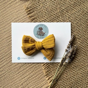 Bandeaux bébé Bandeau bébé fille Noeuds pour cheveux bébé Clips Bandeaux fille Bandeaux doux Bandeaux d'été Bandeaux floraux Noeuds en mousseline Cadeaux fille Mustard Bow