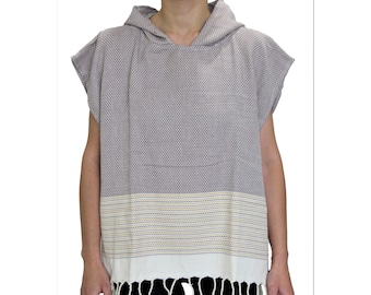 Turkish Cotton Beach Poncho – Brown Surf Towel Hoodie