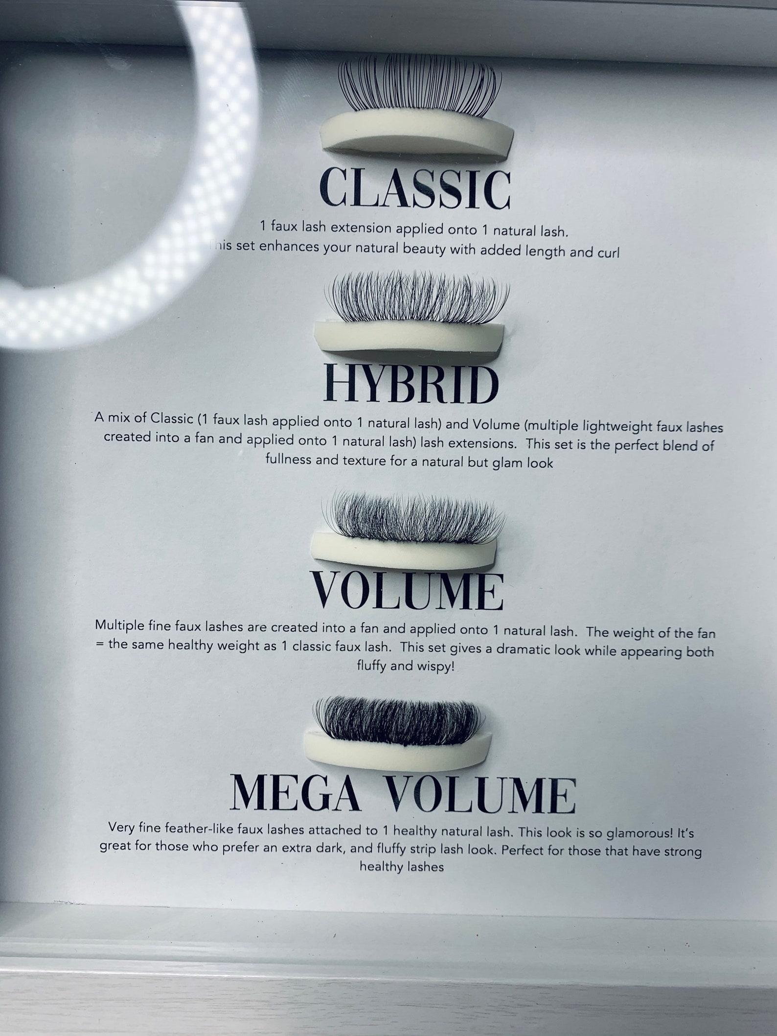 Lash Extension Example Menu | Etsy