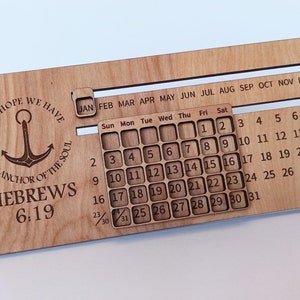 Perpetual Desktop Calendar | Wooden Desk Calendar | Customizable Office Gift