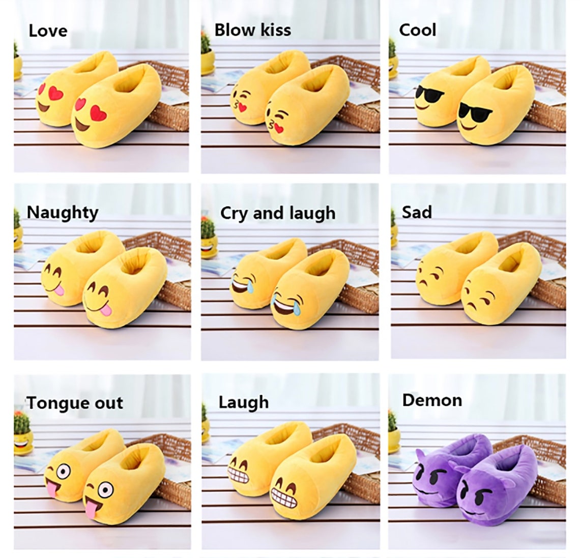 Emoticons Slippers / Emoji Slippers / Funny Gift / Funny Home Etsy