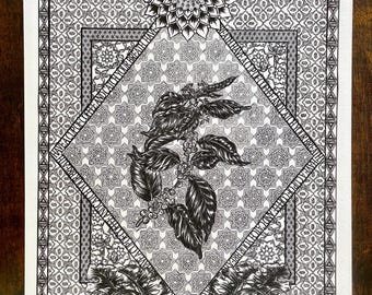 Coffee plant print