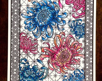 Chrysanthemum Mosaic Print