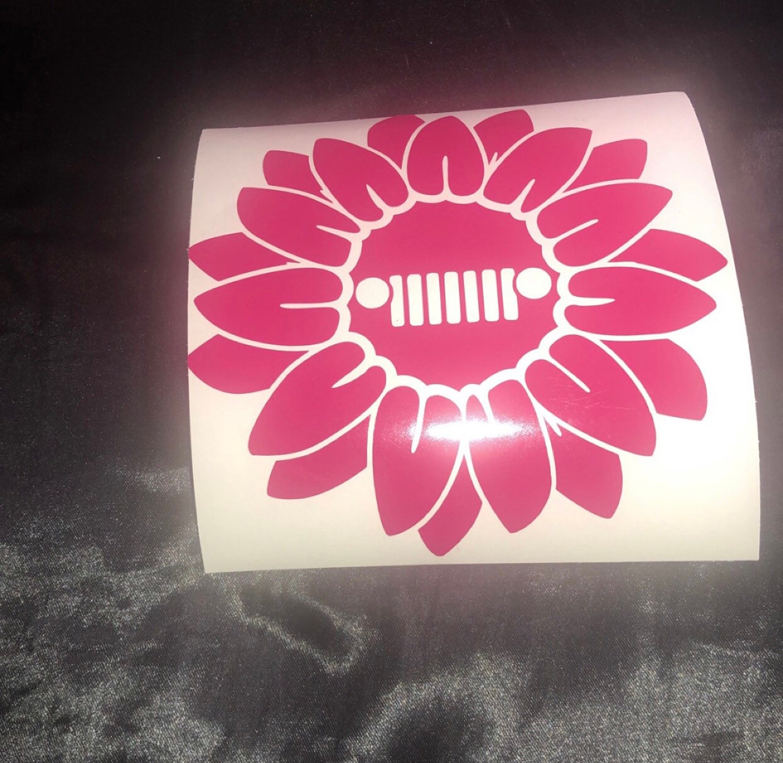 Sunflower Jeep Grill Vinyl Decal Sunflower Vinyl Decal Jeep Etsy