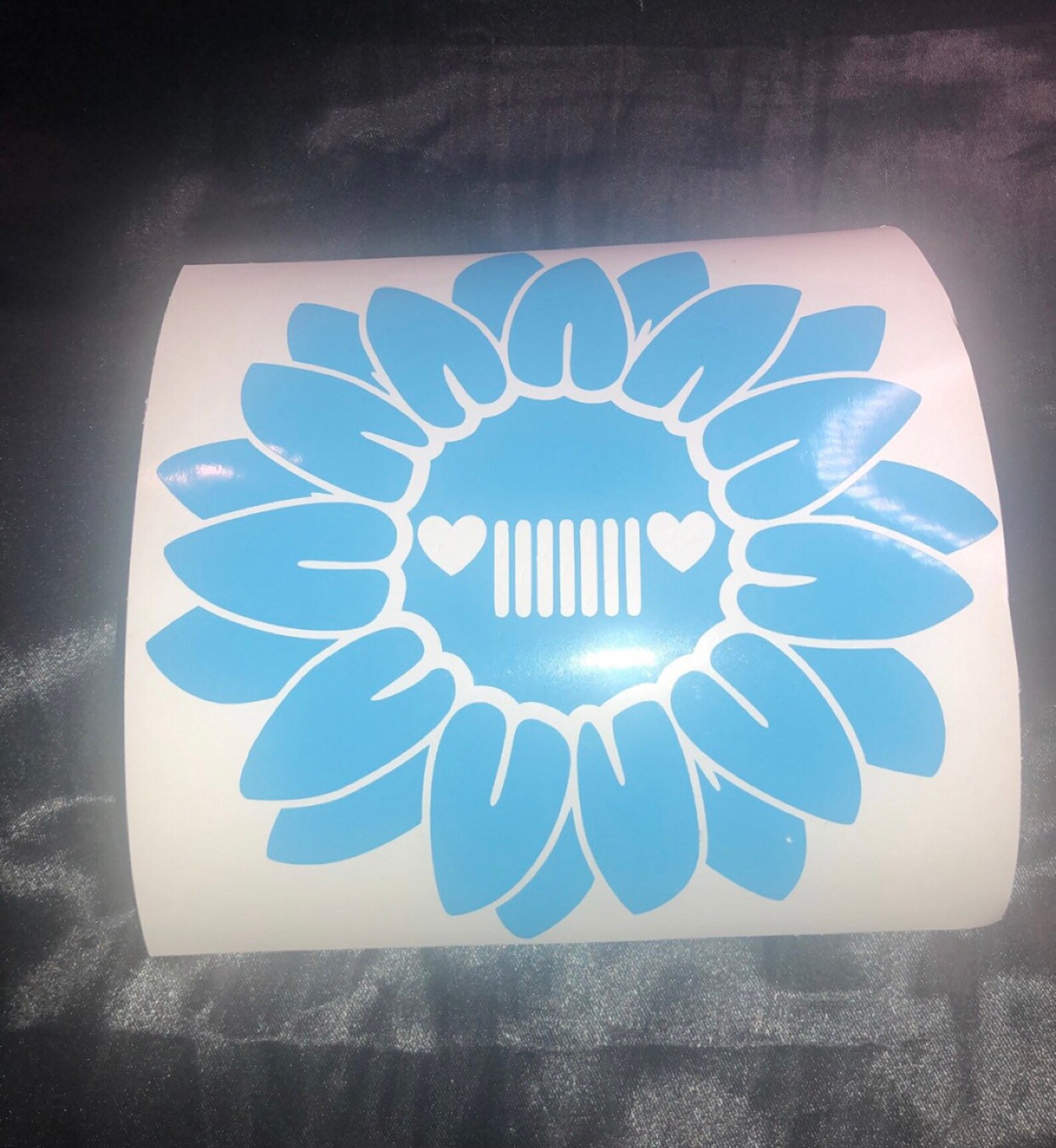 Sunflower Jeep Heart Grill Vinyl Decal Sunflower Vinyl Decal Etsy