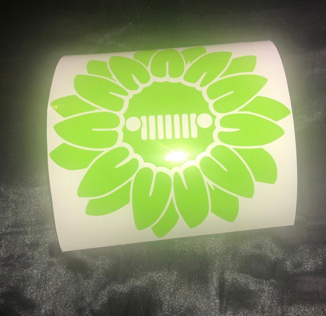 Sunflower Jeep Grill Vinyl Decal Sunflower Vinyl Decal Jeep Etsy