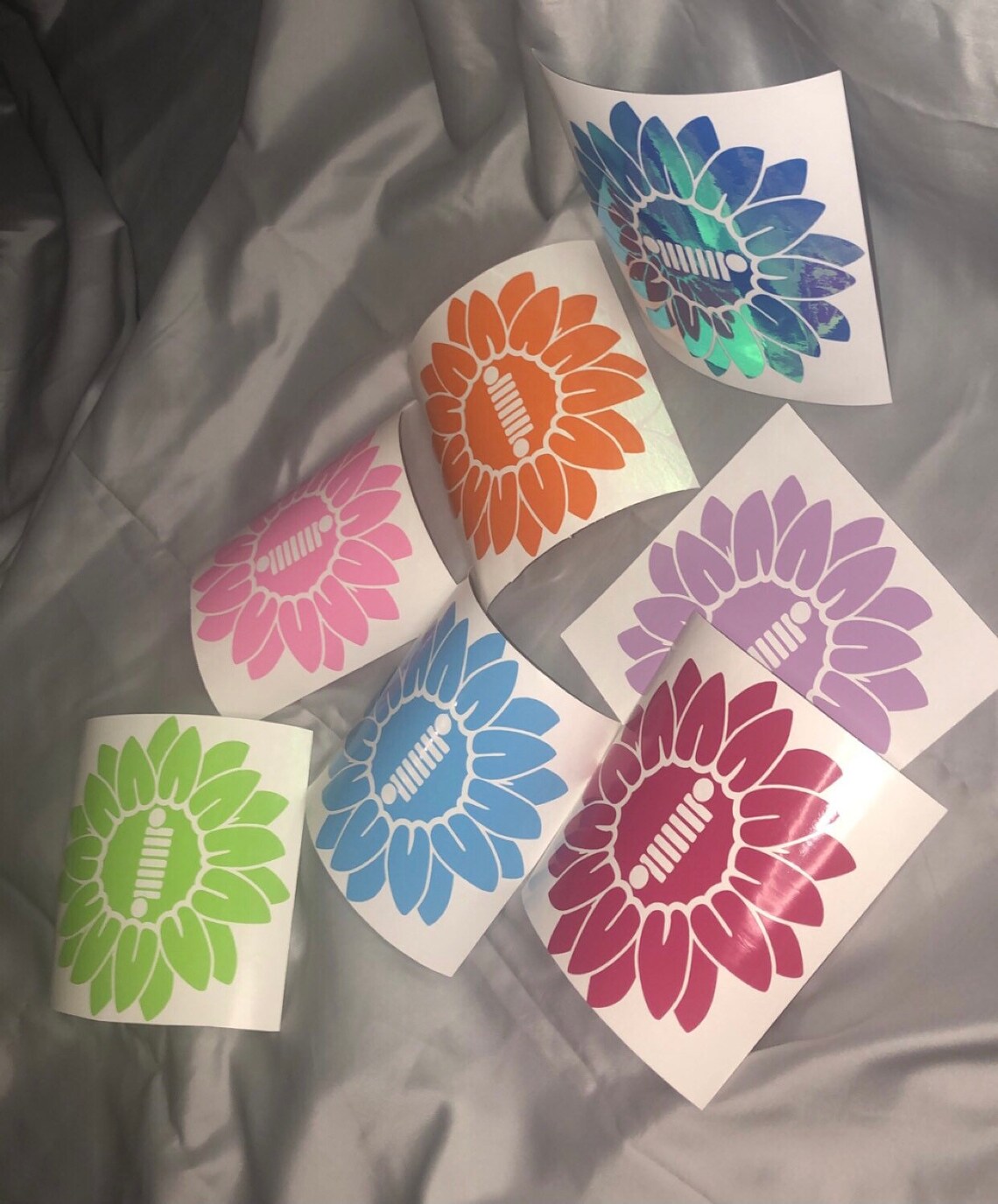 Sunflower Jeep Grill Vinyl Decal Sunflower Vinyl Decal Jeep Etsy