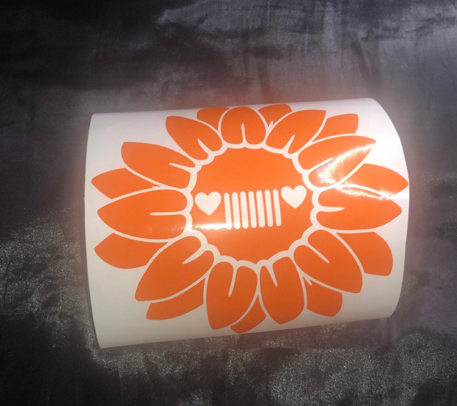 Sunflower Jeep Heart Grill Vinyl Decal Sunflower Vinyl Decal Etsy