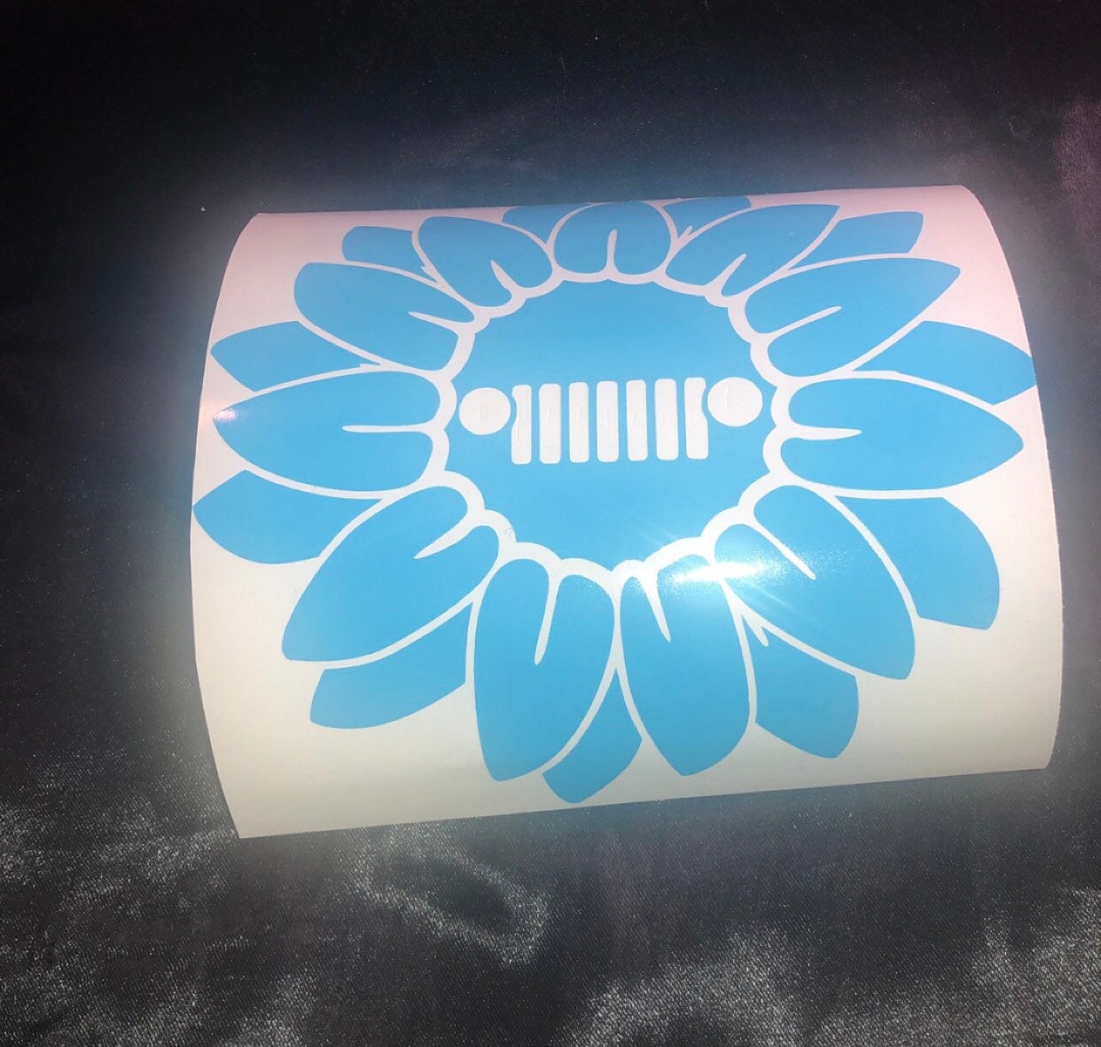 Sunflower Jeep Grill Vinyl Decal Sunflower Vinyl Decal Jeep Etsy