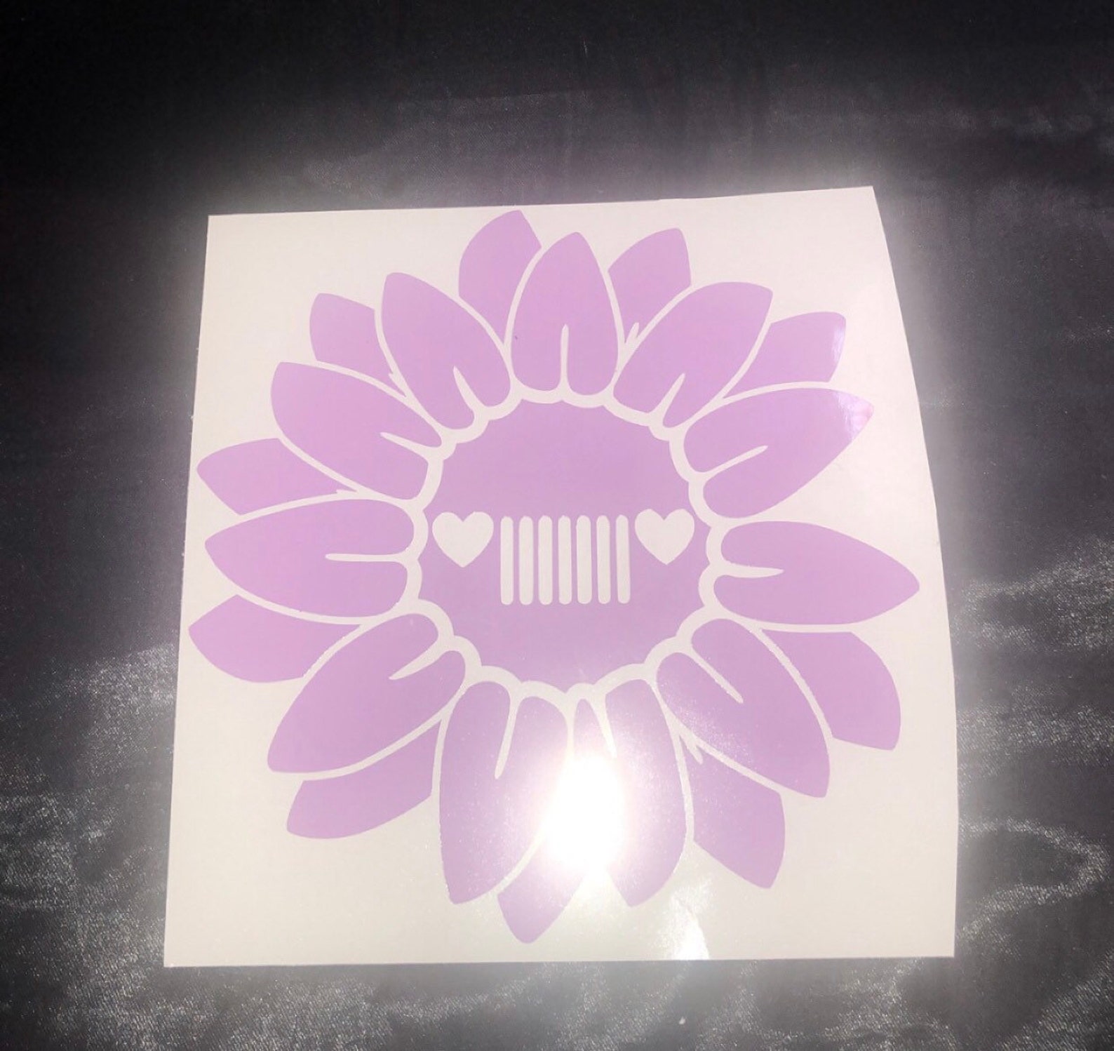 Sunflower Jeep Heart Grill Vinyl Decal Sunflower Vinyl Decal Etsy