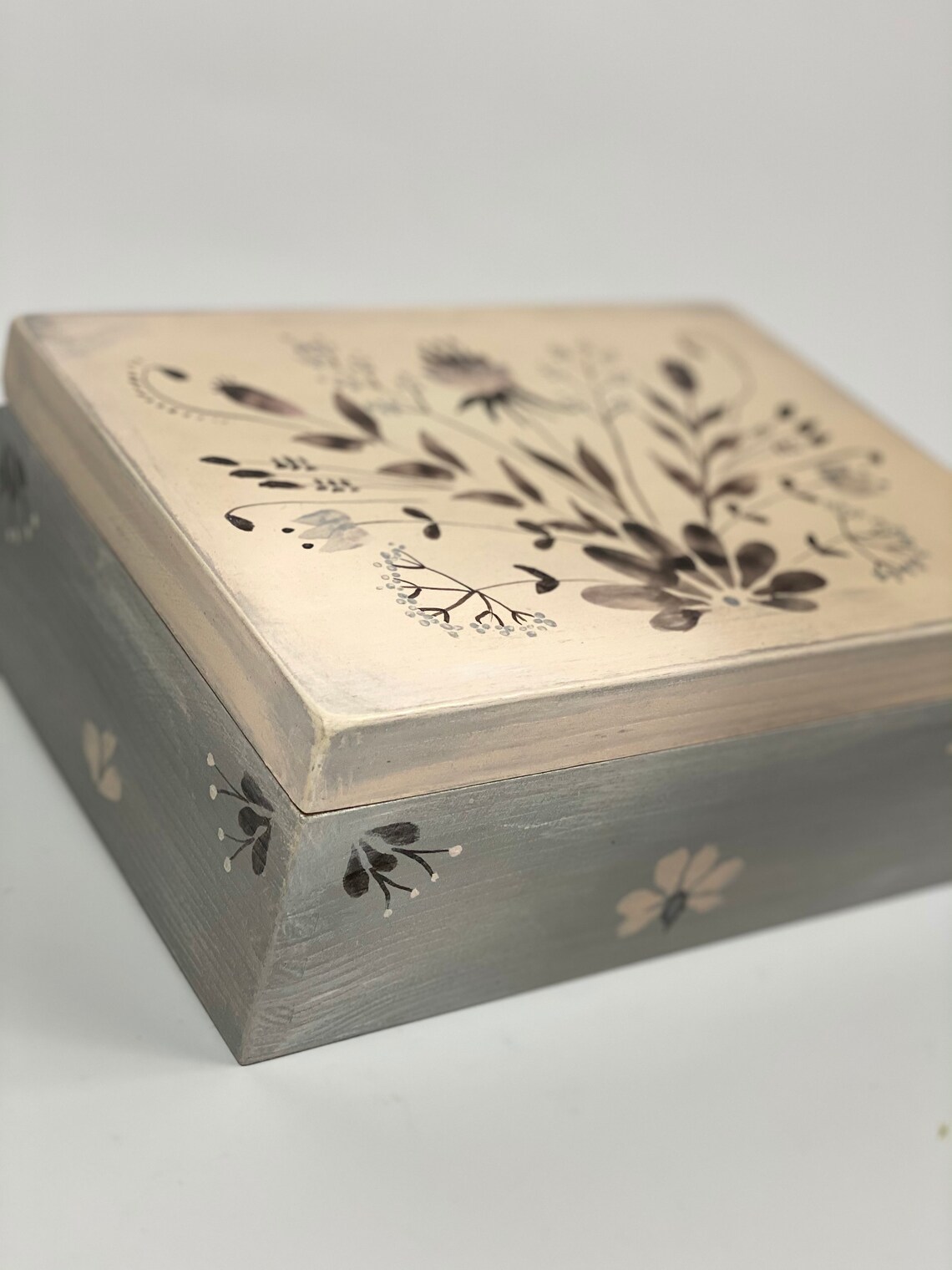 6 compartimentos Caja de té bolso de té patrón de flores | Etsy