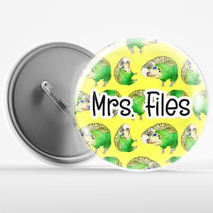Budgie Bird Pin Back Button