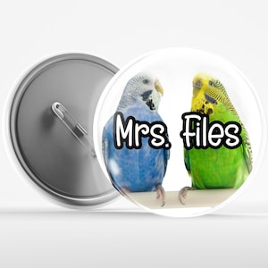 Customizable Budgie Bird Pin Back Button