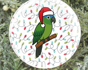 Personalized Conure Christmas Ornament | Watercolor Cartoon Pet Bird